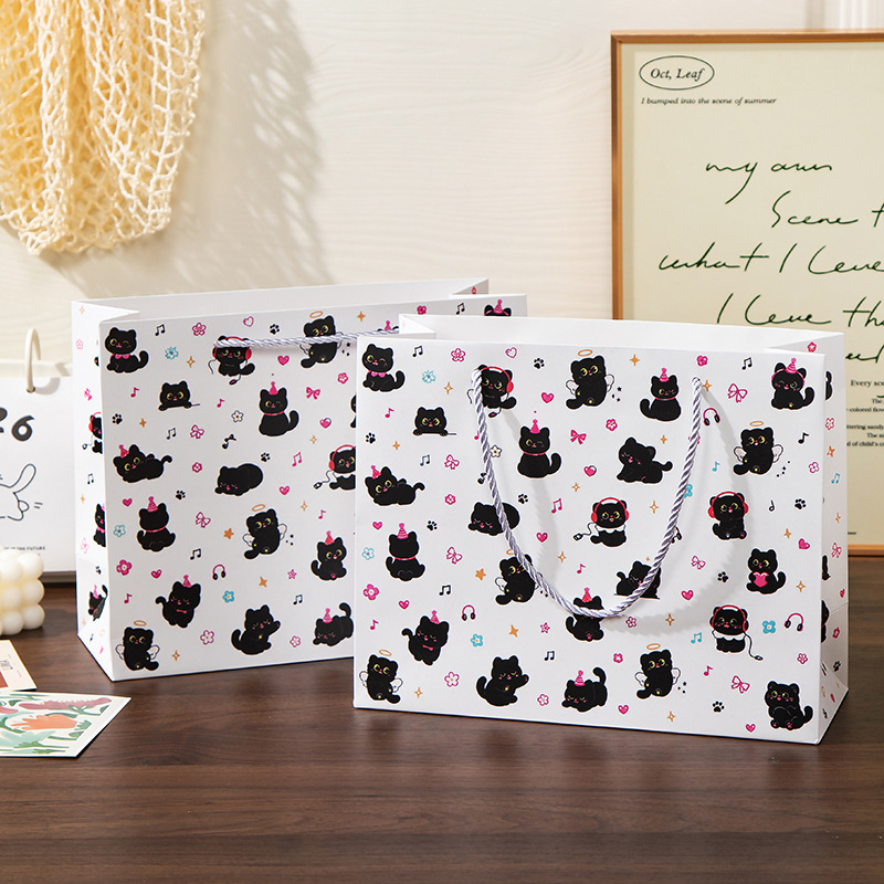 Regalo línea de cumpleaños bolsa de regalo para cachorro caja de zapatos exquisita regalo de vacaciones bocadillos bolsa de almacenamiento de tarjeta blanca de gran capacidad
