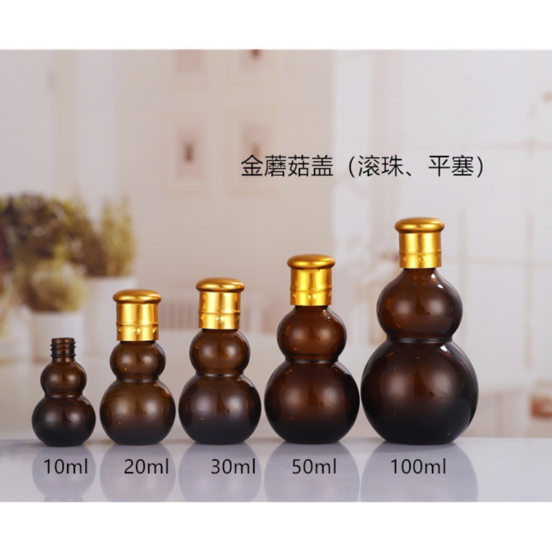 卸売 20 ミリリットルサンプル茶色のシングルおよびダブルひょうたんエッセンシャル オイル ボトル スプレー ローション詰め替えボトル空ボトル複数仕様在庫あり|undefined