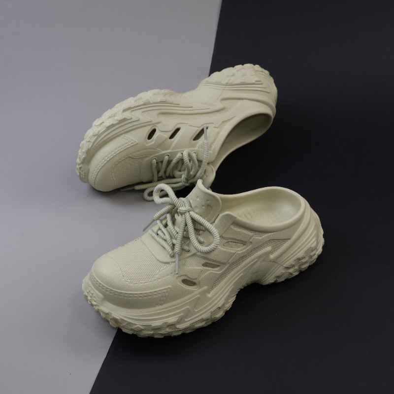 男士洞洞鞋夏季包头沙滩鞋外穿新款凉拖鞋厚底运动凉鞋两用半拖鞋