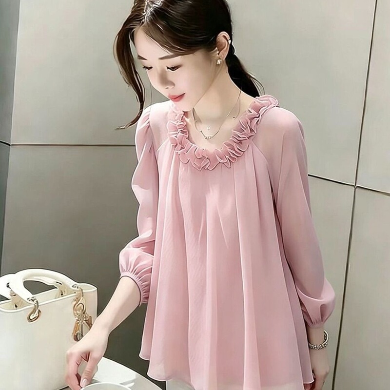 2026 Spring and Summer New Style, Gentle and Loose-Fitting, Super Fairy-Like and Beautiful Top, Exquisite Purple Lace Long-Sleeved Sun Protection Shirt