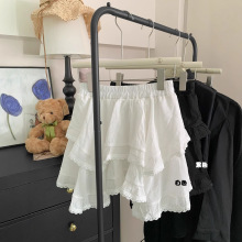 白色雪纺半身裙女夏季2025新款高腰a字裙不规则蛋糕裙鱼尾裙短裙