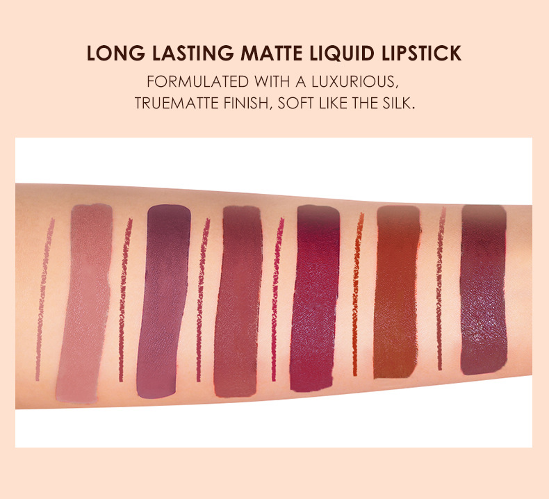 Langmanni 12-piece lip gloss set 6+6 Lip gloss and Lip liner pen combination Non-stick cup matte lip gloss undefined