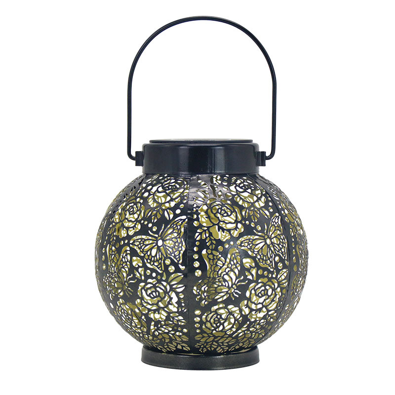 Solar garden light with projector patterns landscape rose butterfly…