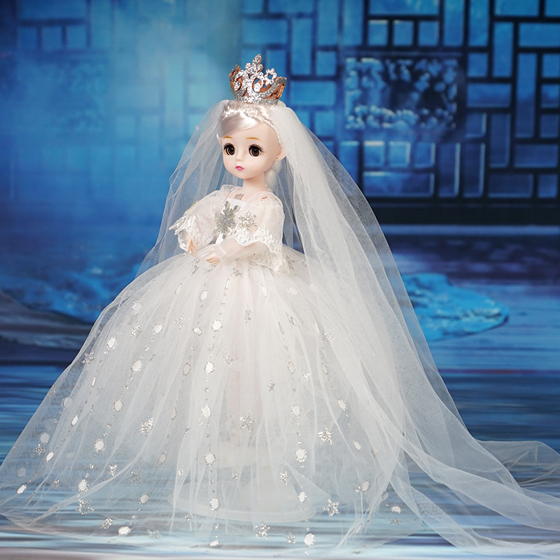 Música muñeca de la boda juguete de las niñas nieve blanca Regalo de Cumpleaños de los niños institución de formación regalo al por mayor