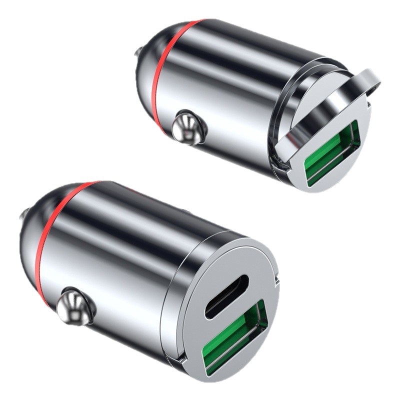 The new car charger super fast charging invisible cigarette lighter is suitable for apple one drag two pd fast charging conversion plug