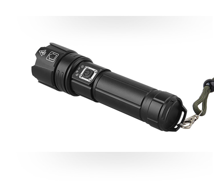 跨境新款XHP70强光手电USB充电变焦战术强光手电户外多功能手电筒详情14
