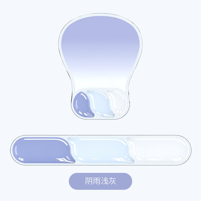夏さわやかなクリスタル透明マウスパッド透明リストパッドシリコンマウスパッドオフィスキーボードパッドクロスボーダーホットスタイル|undefined