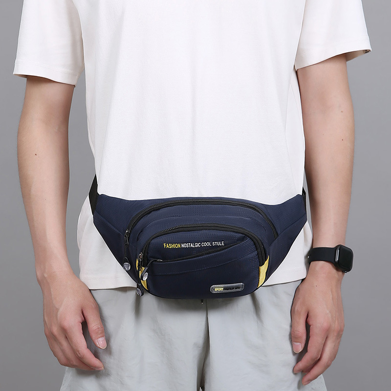 Bolso bandolera multifunción para deportes al aire libre Bolso bandolera bandolera multifacética de gran capacidad para hombres Bolso de pecho de moda engrosado de tela Oxford