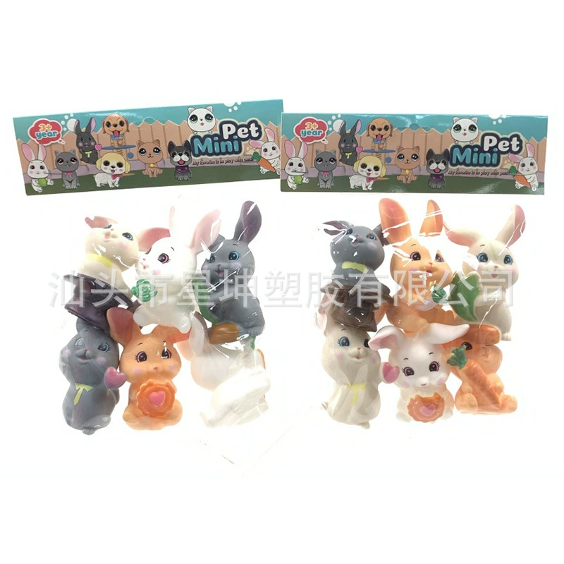 Cartoon rabbit plastic, многоцветная смесь игрушка, кошка, оптом