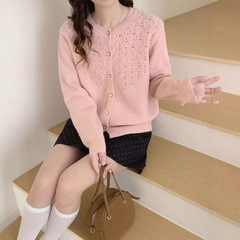 镂空针织开衫上衣女新款高端设计感慵懒风软糯休闲百搭毛衣外套