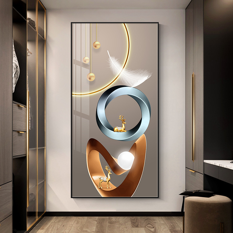 Fu Lu Yusheng pinturas decorativas de vestíbulos simples pinturas de lujo moderno pasillo de sala de estar de alto nivel pinturas mural