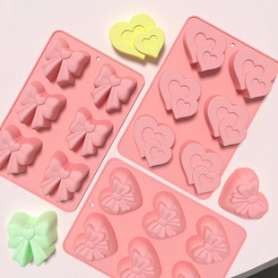New Bow Heart Series Chocolate Food Grade Silicone Mold Easy to Release Baking Chocolate Mold