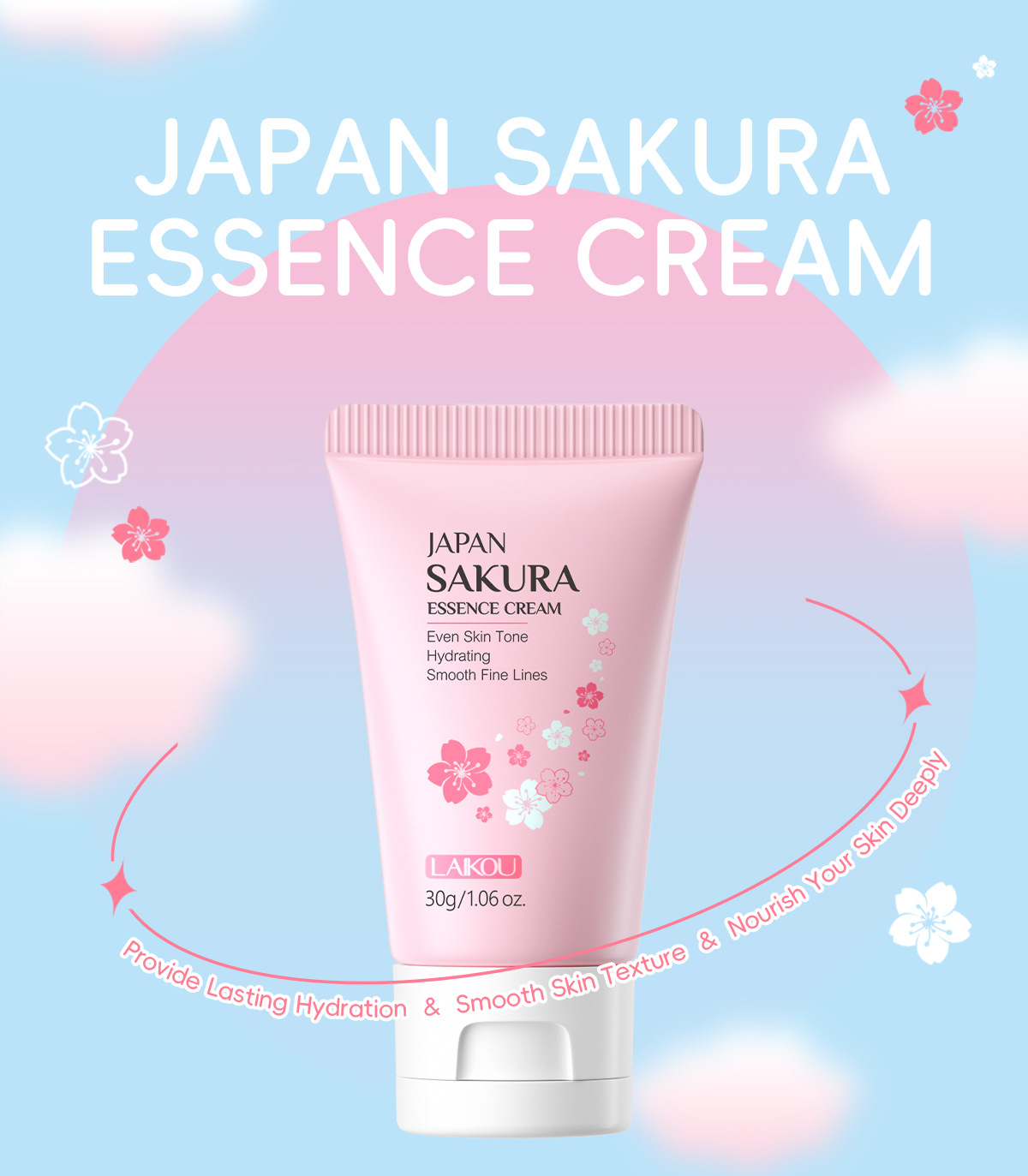 LAIKOU Cherry Blossom Essence Cream 30g, a moisturizing and hydrating skin care product in stock from the manufacturer Item Picture