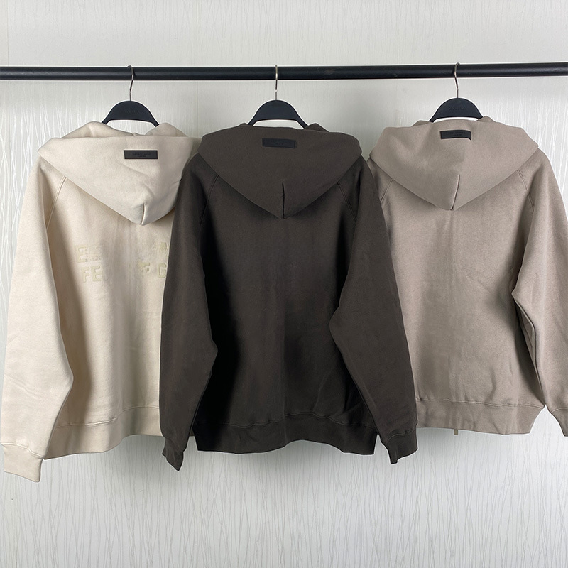 2022SS Zip-Up Hoodie ESSENTIALS Streetwear Trendy Brand with Hood &ndash; Hot Global Seller