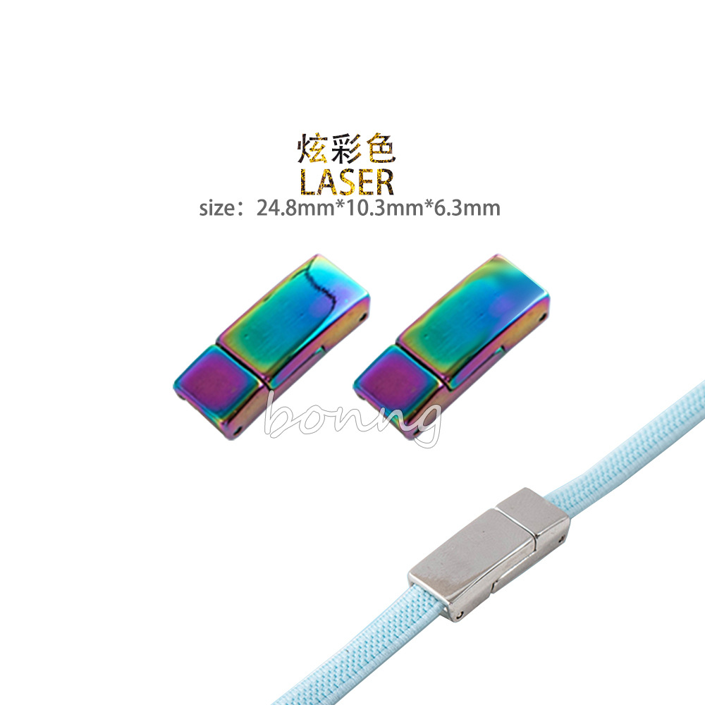 Botón magnético color galvanoplastia pintura suave para hornear para adaptarse a los deportes al aire libre sin cordones elásticos planos para adultos y niños