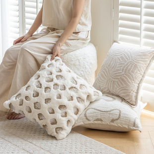 Light French Cream Sofa Pillowcase Ins Style Model Room Living Room Decorative Pillow Bedside Cushion Advanced Sense
