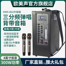 欧美声861户外音响便携式k歌广场舞大功率演出拉杆音箱带无线话筒