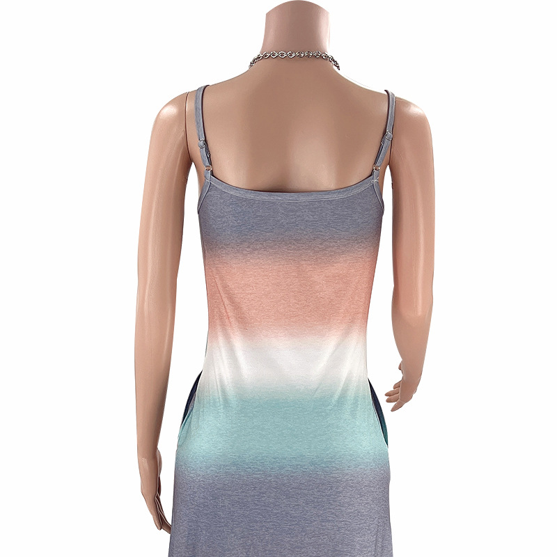 Summer Sexy Dreamy Color Printed Women Casual Strap Dress