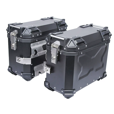 Motorcycle trunk: waterproof three boxes - 38l-x-pattern-edge-box-black