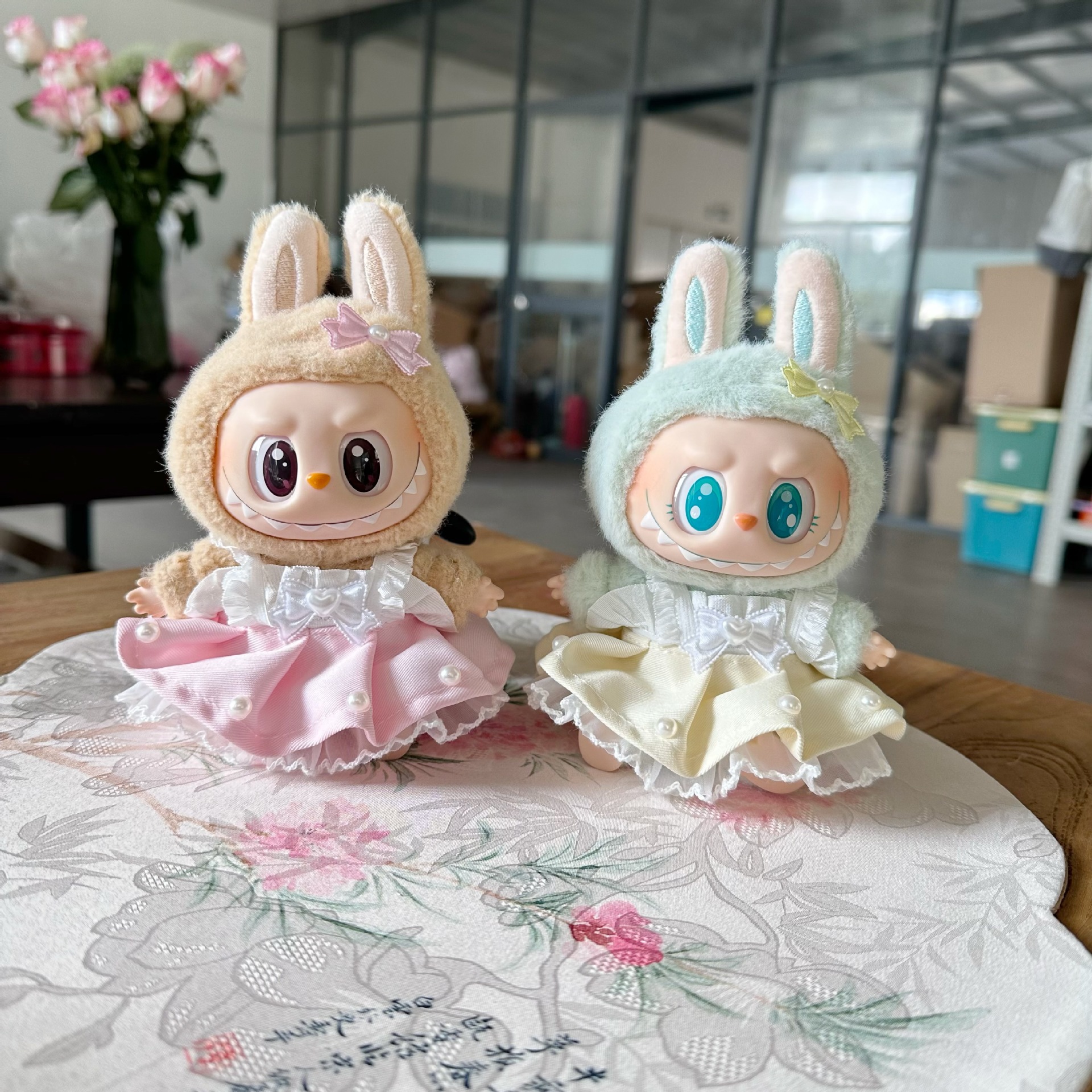 僅衣服】一二代掛件拉布布公仔衣服LABUBU着替甜美愛心珍珠公主裙