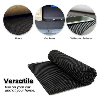 Car Anti-Slip Mats Can Be Cut to Size, Large Car Anti-Slip Mats, Dashboard Decorations, Trunk Mats, Seat Anti-Slip Mats (Anti-slip mat) - black-foldable-packaging-cross-border-exclusive-120cm100cm