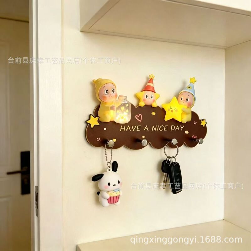 Creative Wall-Mounted Key Holder for Entryway, Punch-Free Dog-Shaped Hook Rack, Line-Shaped Hook Rack, No-Decor Doorway Hook Rack Creative Wall-Mounted Key Holder for Entryway, Punch-Free Dog-Shaped Hook Rack, Line-Shaped Hook Rack, No-Decor Doorway Hook Rack