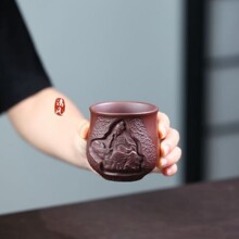宜兴原矿紫砂茶杯【茶经陆羽主人杯】底槽清全手工老料主人杯品茗