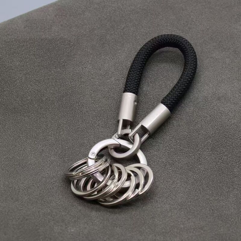 Creative Braided Rope Keychain for Men, Simple Multi-Ring Car Keychain, Anti-Lost Pendant, Personalized Trendy Accessory Creative Braided Rope Keychain for Men, Simple Multi-Ring Car Keychain, Anti-Lost Pendant, Personalized Trendy Accessory