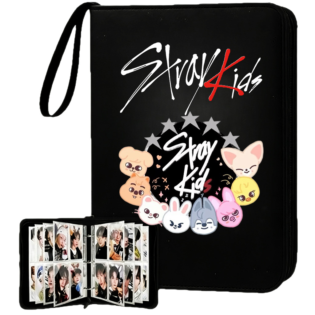 Custom 9-Slot Kids Card Album, Leather Waterproof Game Card Holder, Football Baseball Card Holder with Zipper