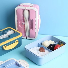 Wheat straw sealed insulated lunch box microwave oven heatable office worker lunch box student lunch compartment lunch box