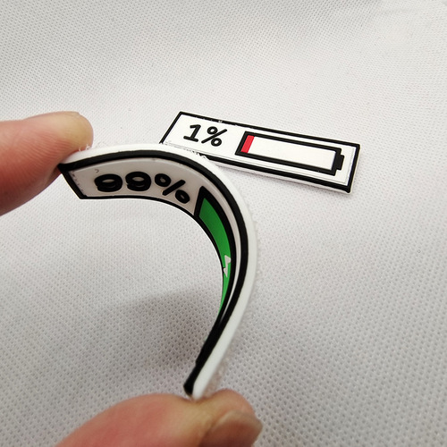 Embroidered 3D Rubber Velcro Patch Battery Display Charging 99% Remaining Battery 1% Personalized PVC Badge