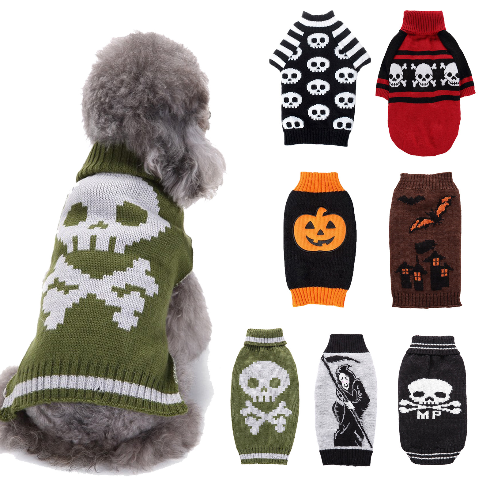 Cross -border pet supplies Halloween dog clothing pumpkin skull bat…