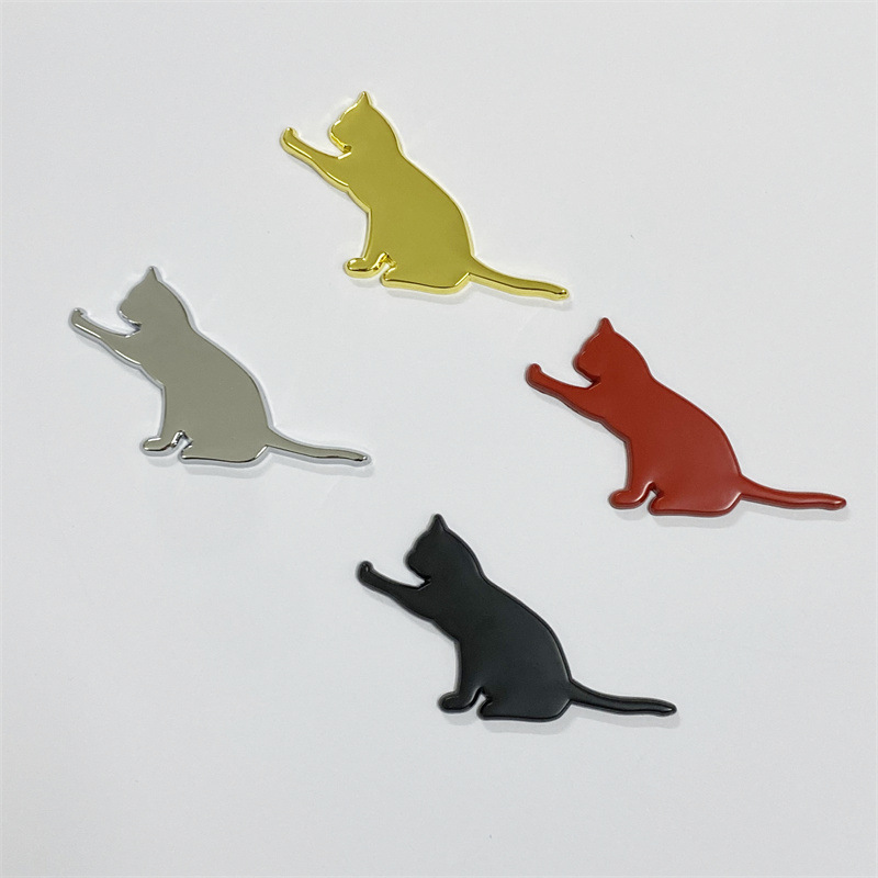 Adesivo decorativo per frigorifero, in metallo, personalizzato, con marchio laterale per auto, con gatto bianco, antigraffio, impermeabile_voghion.com