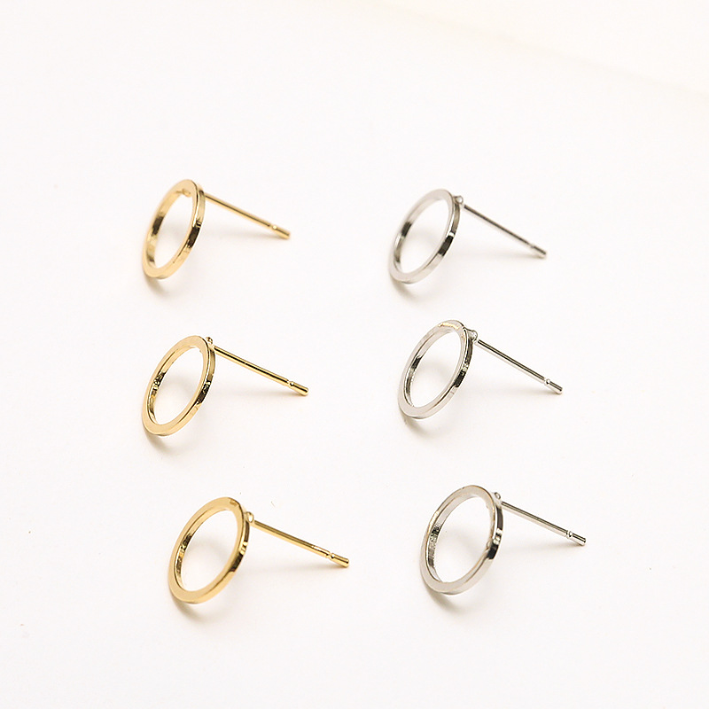 10 PCS/Package Copper Solid Color Ear Stud Accessories Simple Style display picture 3