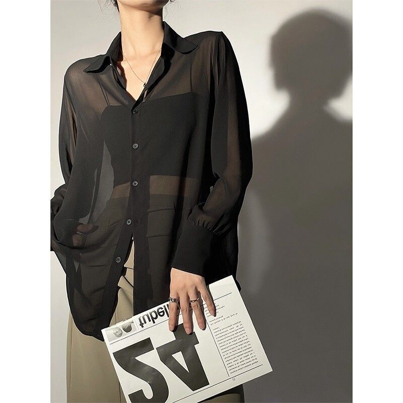 Chiffon Shirt Women's Summer 2024 New Tulle Sling Cardigan Outer Wear Sunscreen Thin Top Coat Chiffon Shirt Women's Summer 2024 New Tulle Sling Cardigan Outer Wear Sunscreen Thin Top Coat