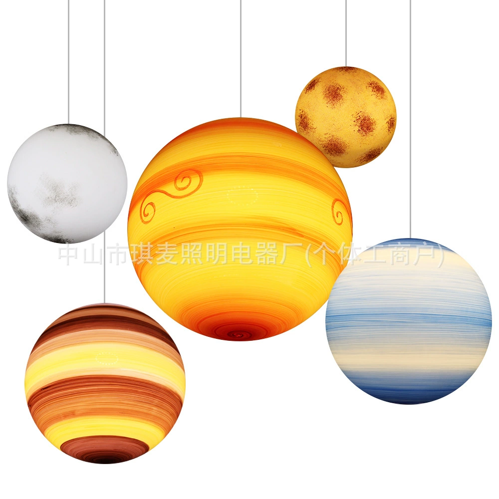 Space planetary travel moon for camping, ceiling lamp