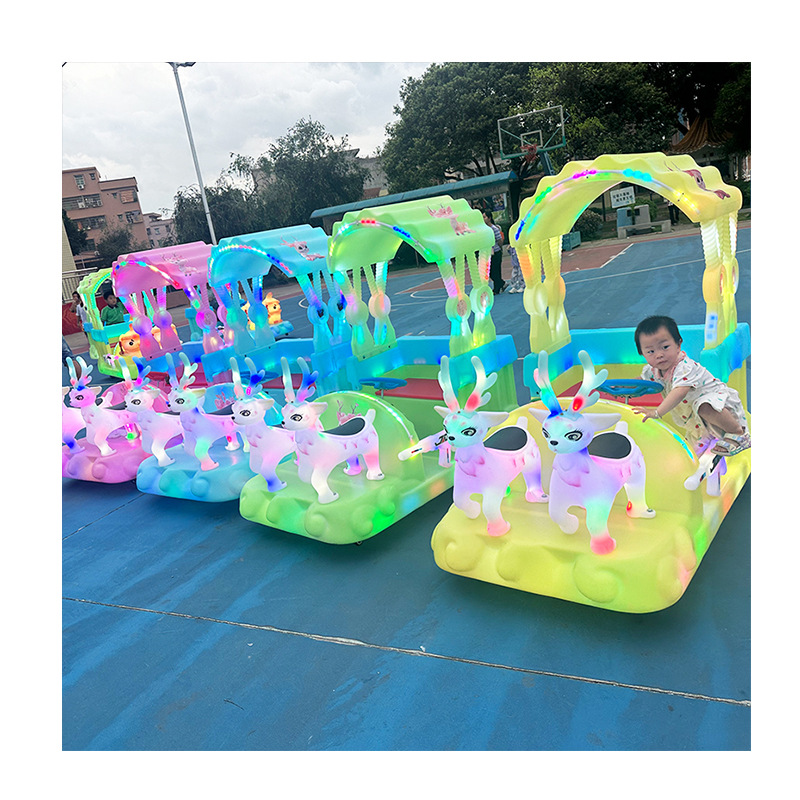 2025 nuevo coche de entretenimiento luminoso eléctrico para niños doble puesto cuadrado parque código de escaneo coche de choque de batería Shuanglu