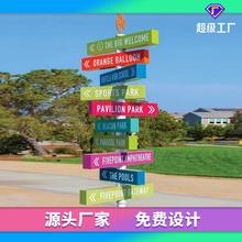 公园景区标识牌落地式横向景观立体字地标户外区域导引指向牌定制