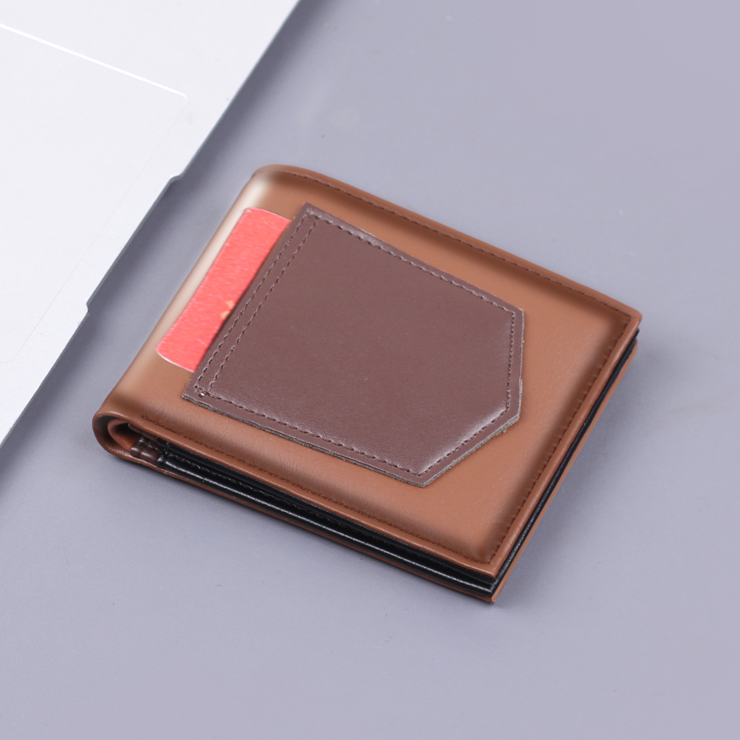 Cartera corta para hombres, bolso de tarjeta de hombre de dos descuentos, cartera multifuncional para hombres, nuevo al por mayor.