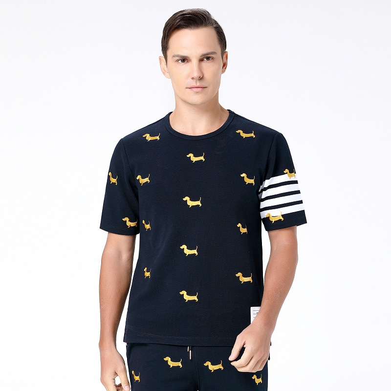 【TB官方】汤姆外贸重工刺绣夏季新款短袖男T恤欧美式休闲体恤潮