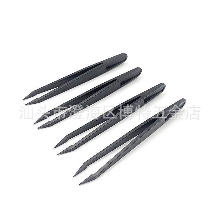 精细黑色镊子尖头直头镊子手机拆机工具手机扬声器小镊子维修工具