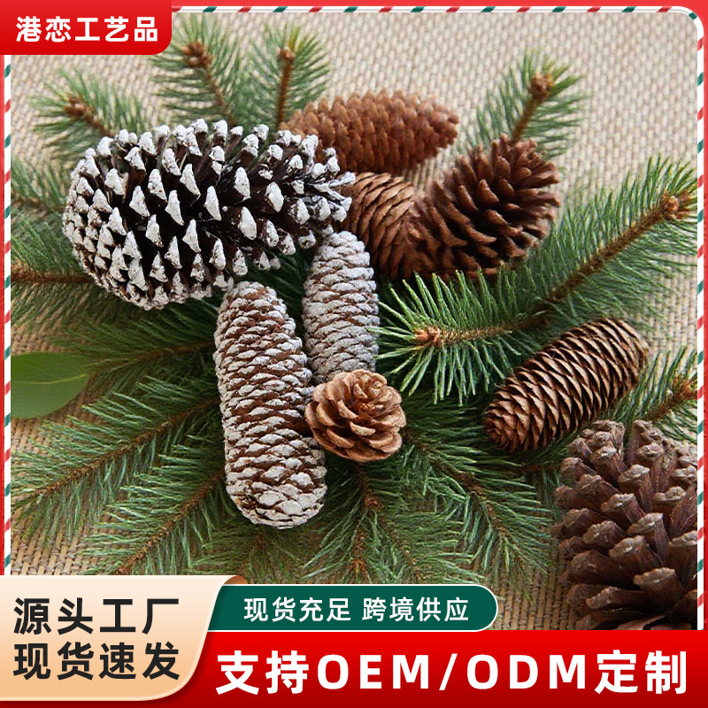 天然松果圣诞装饰品手工DIY花环配件美国松 本地松松果工艺品批发