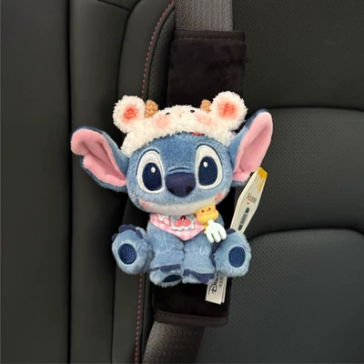 Pads, Lilo & Stitch | Seat belt shoulder pad - authentic-lamb-suit-stitch-black-shoulder-cover