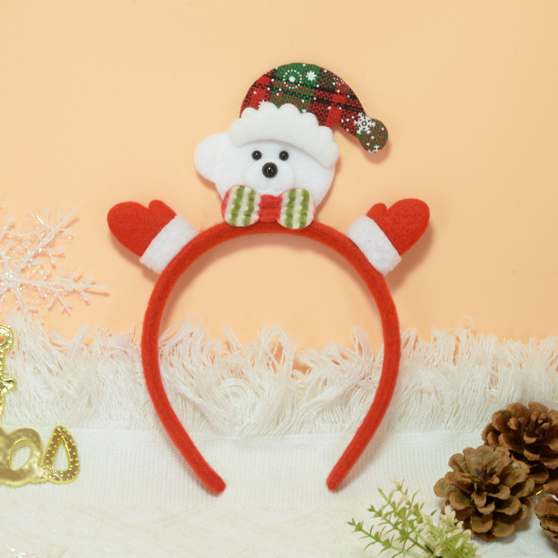 Adorable cabello de Navidad corno de ciervo cinco estrellas cabeza de banda de cabello de Navidad para niños corpos de cabello de decoración accesorios clipes de cabello