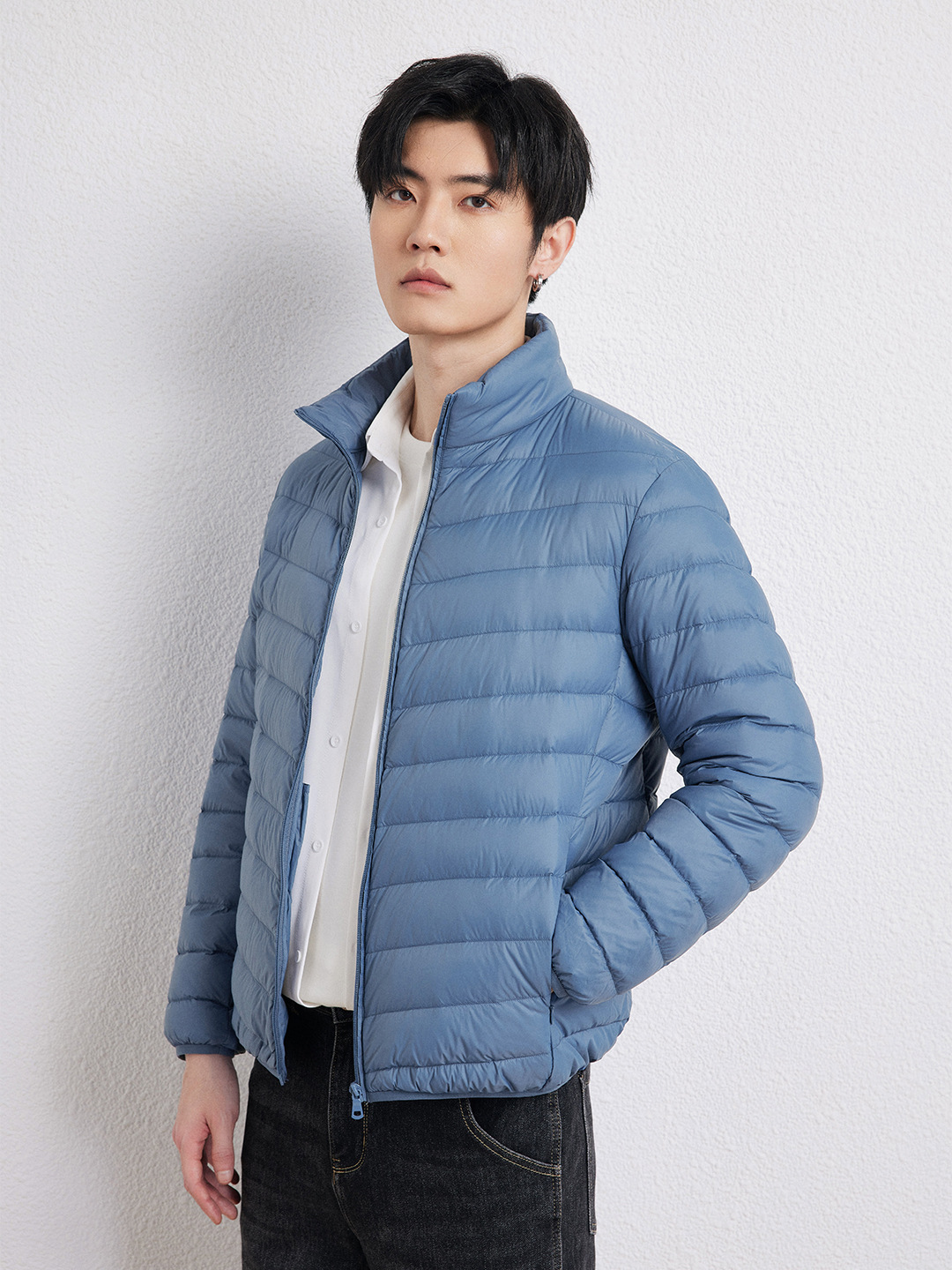 2025 新しい秋冬ダウンジャケットメンズショート軽量スタンドカラージャケット 90 ホワイトダックダウン大きいサイズライナーフラット湖