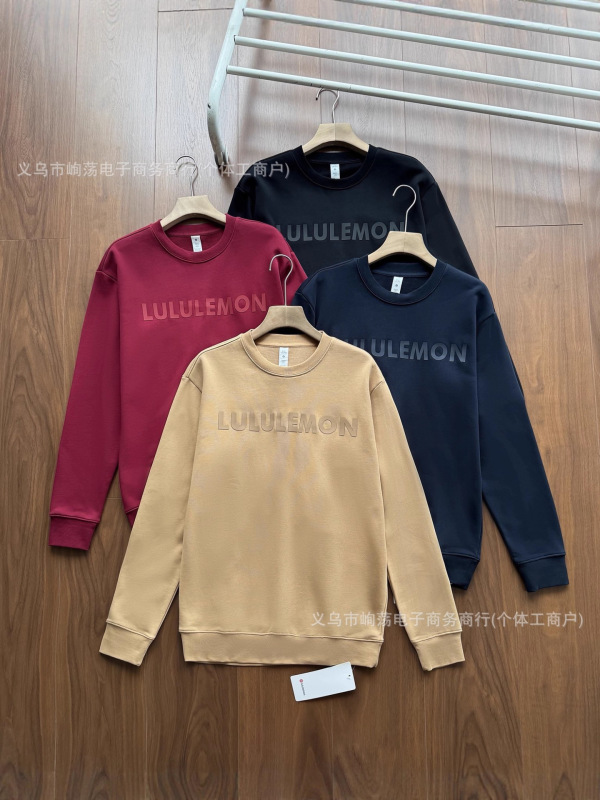 lululemon露露徽标款男款秋冬新款柔软弹力螺纹休闲圆领卫衣|undefined