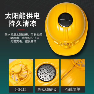 Hat with Built-In Fan, Sun Protection and Sunshade with Fan Brim, Rechargeable Construction Site Solar Powered Men's Cooling Summer