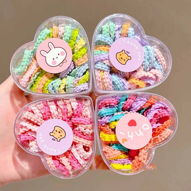 Cintas de goma de encaje de color para niños no dañan cabello niñas de alta elasticidad anillo de cabello tocado de bebé