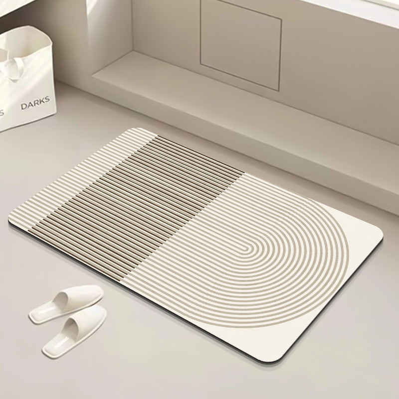 Alfombra de absorción de agua para baño de viento silencioso, alfombra de barro de diatomeas, alfombra antideslizante doméstica en la puerta del baño, resistencia a la suciedad y fácil cuidado