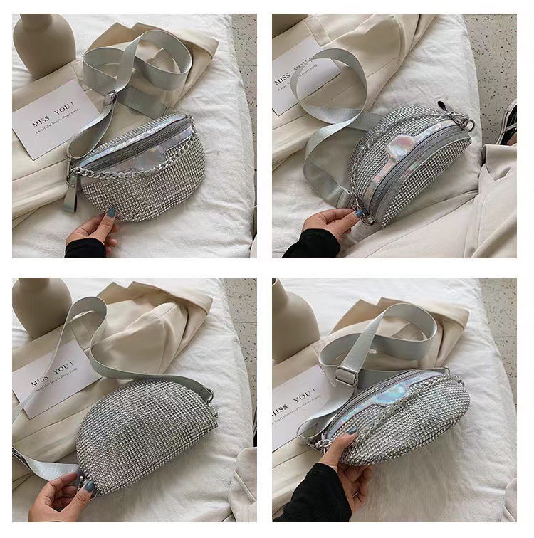 Sac bundy de célébrité d'Internet pour femmes 2023 nouvelle version coréenne polyvalente sac de poitrine en diamant brillant ins mode sac à bandoulière à bandoulière unique sac de taille_voghion.com